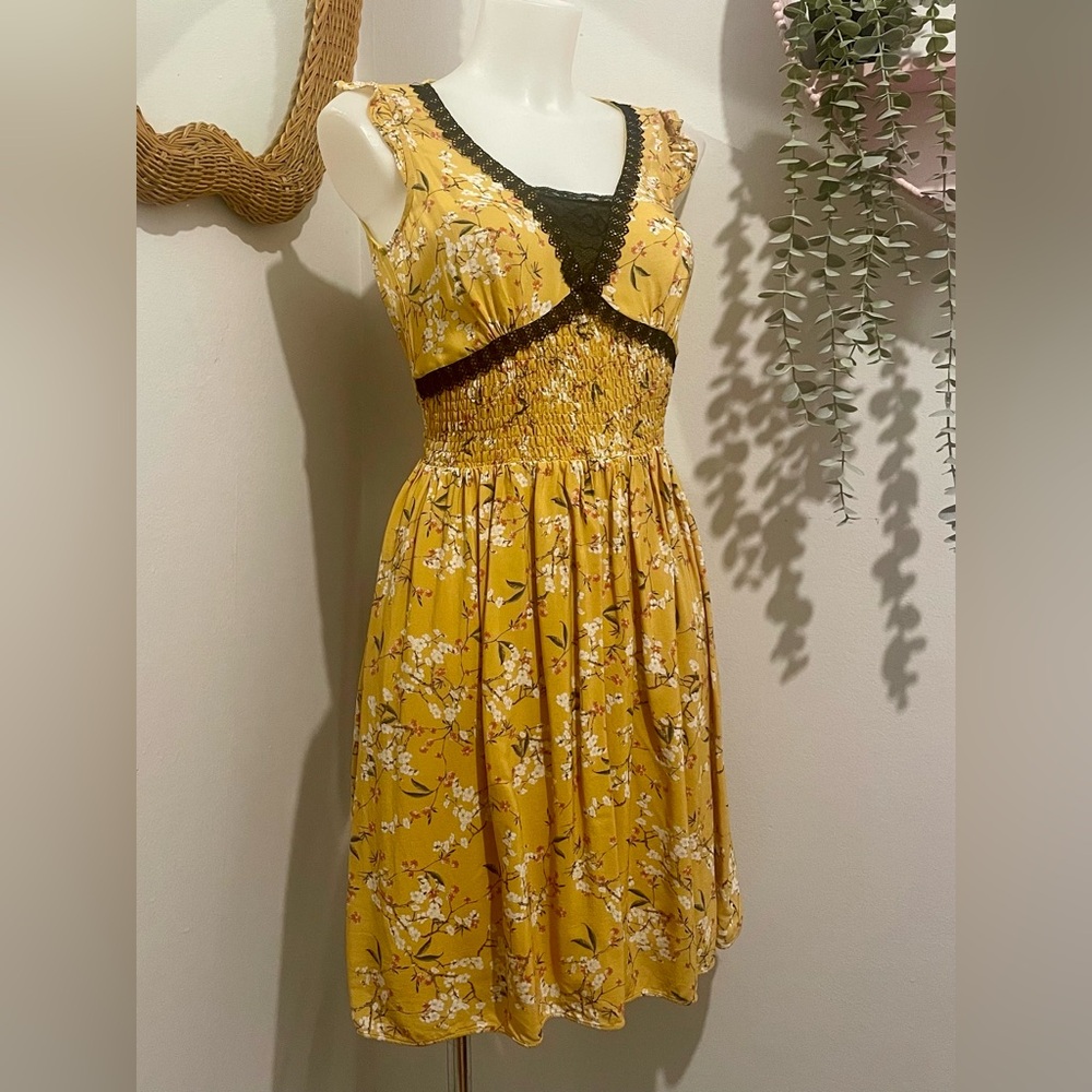 Pretty Yellow Floral NAF NAF Dress
